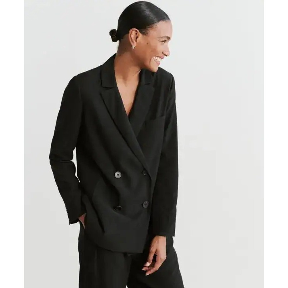Jenni Kayne Jones Blazer Black Size 6 Double Breasted NWT Minimalist Jacket